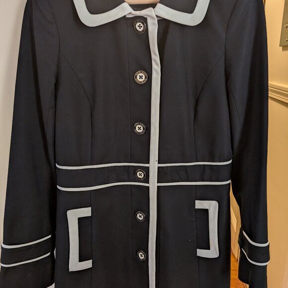 BLUE WHITE SPORTY CLASSIC COAT - Picture 1 of 5